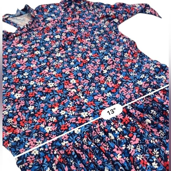 Draper James Ditsy Floral Kitty Ruffled Long Shift Dress Pink Blue Size Small - Picture 10 of 14
